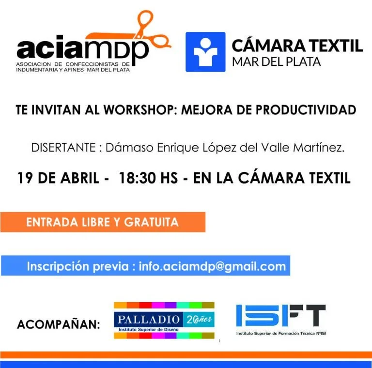 Charla Abril Workshop Gratuito Sobre Mejora En La Productividad - Empresas Textiles