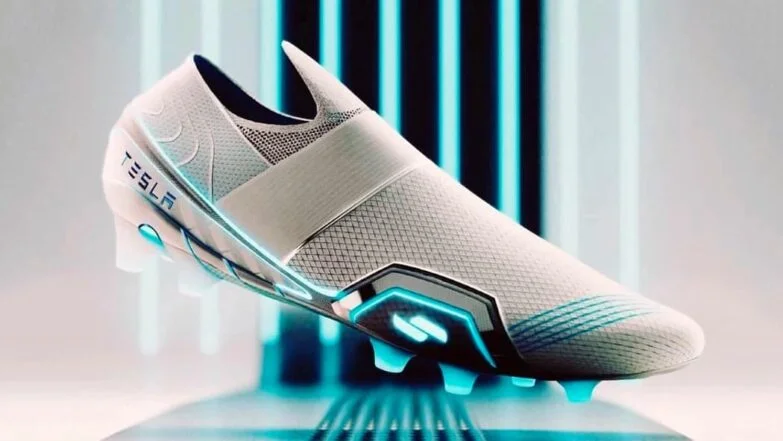 Zapatillas Tesla El Ex Diseñador De Nike Y Adidas Mostró Botines De Fútbol Tesla - Empresas Calzado, Cuero