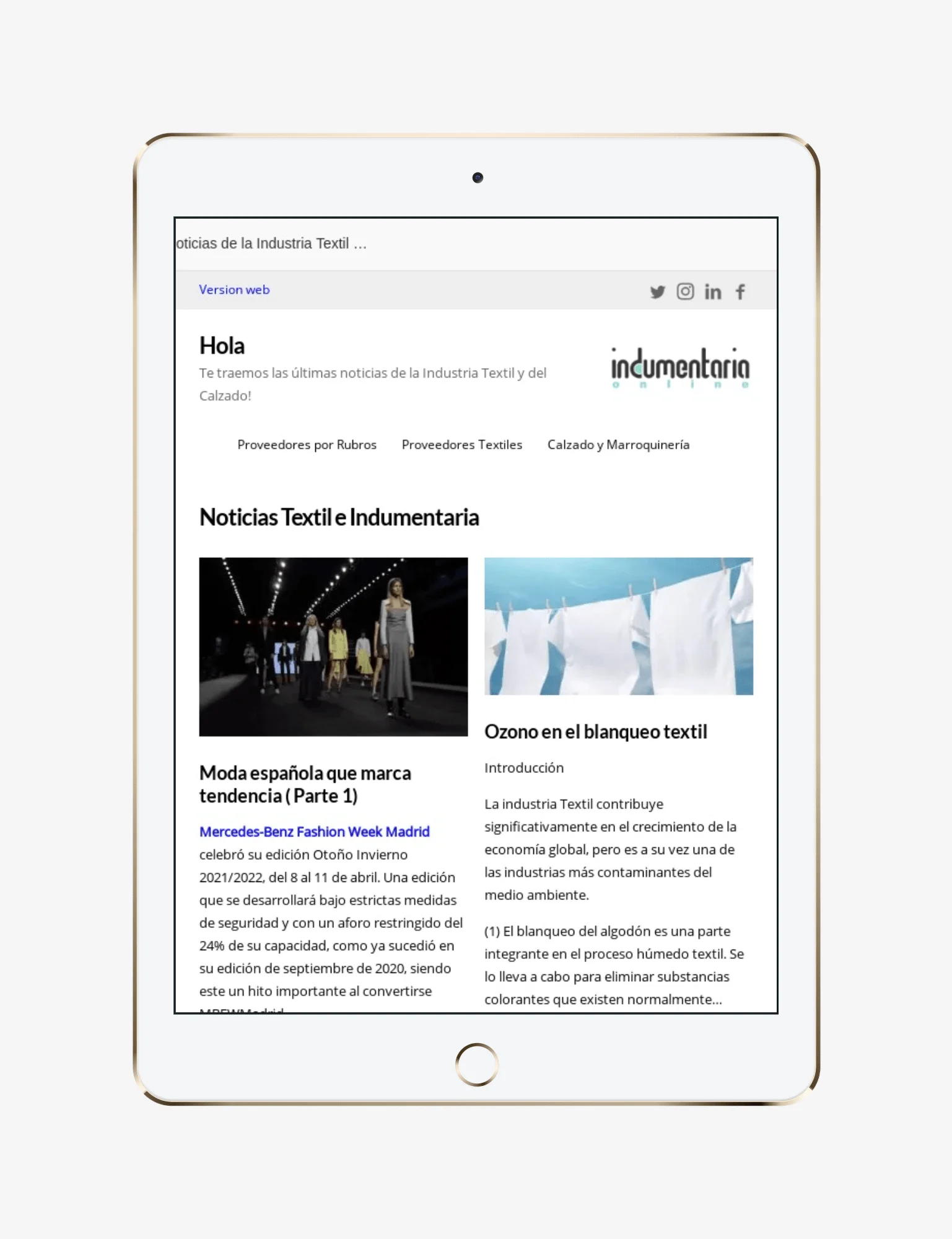 Newsletter Indumentariaonline-Novedades Del Sector Textil Y Calzado