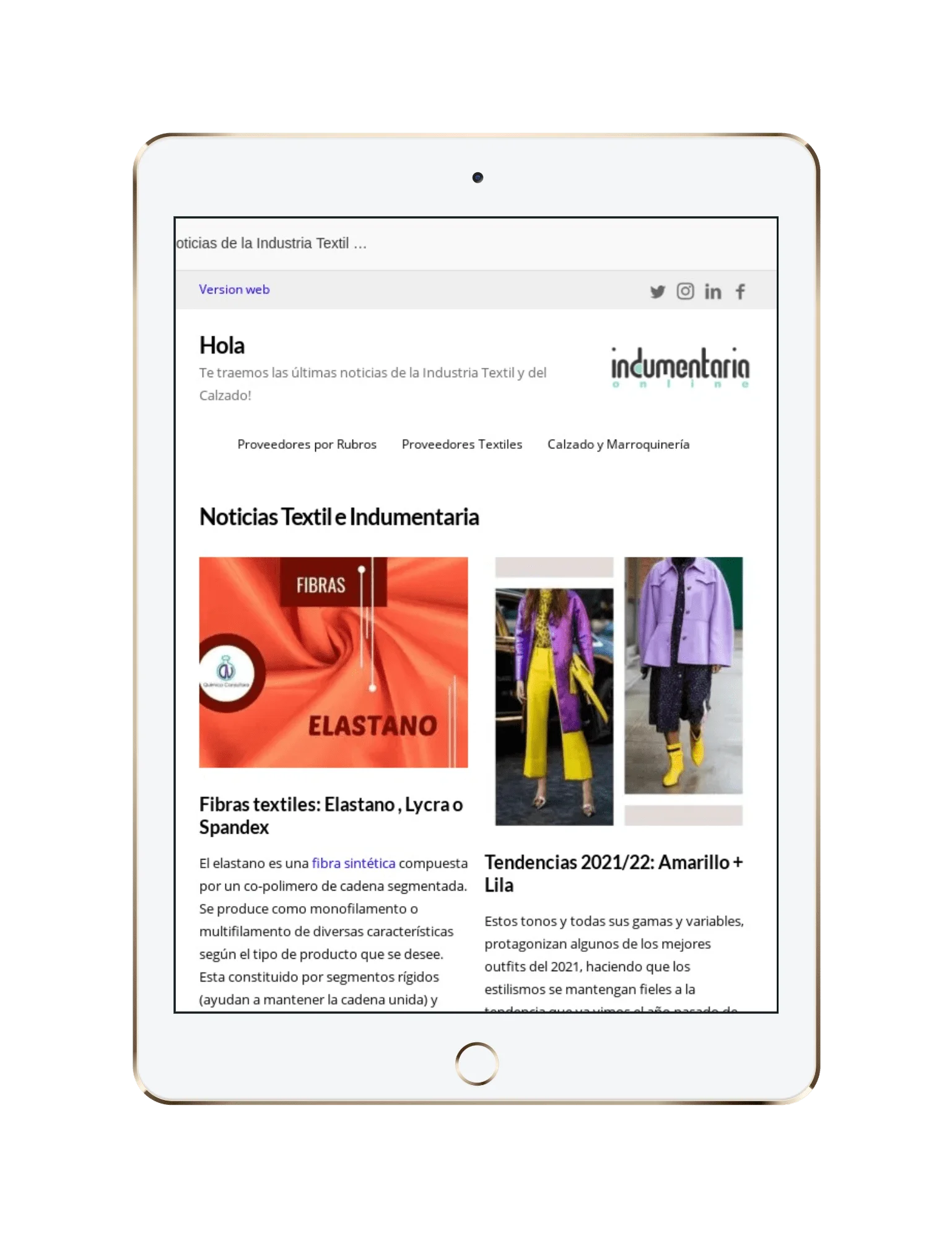 Newsletter Indumentariaonline, Novedades Del Sector Textil Y De Calzado