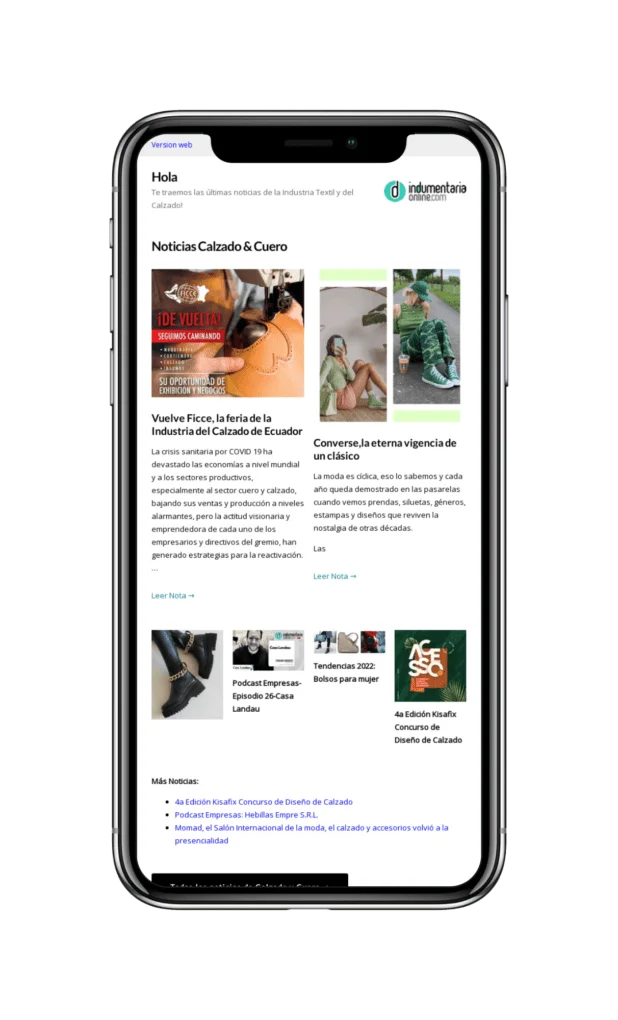 Indumentariaonline Com 800X1280Tablet 2A7Bed Iphone X Newsletter Indumentariaonline De Noticias De Textiles Y Calzado - Noticias Breves