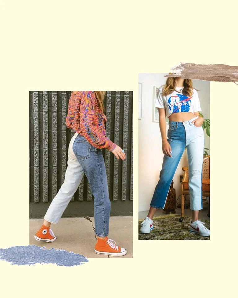Jea5 Microtendencia En Alta: Jeans Bicolor - Tendencias 24/25 En Textil E Indumentaria